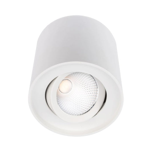 Spot LED aparent, 10 W, 1270 lm, lumina neutra, orientabil, alb mat, 220V, 11.1 cm inaltime, rotund, 20.000 ore durata viata medie