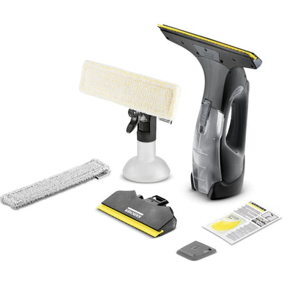 Aspirator geamuri Karcher, aspirare umeda, acumulator, 0.1 l, negru, acumulator 3 ore incarcare, 35 min functionare, compact, silentios, 10W, 230V, 1.2 kg, 12.5 x 28 x 32.5 cm