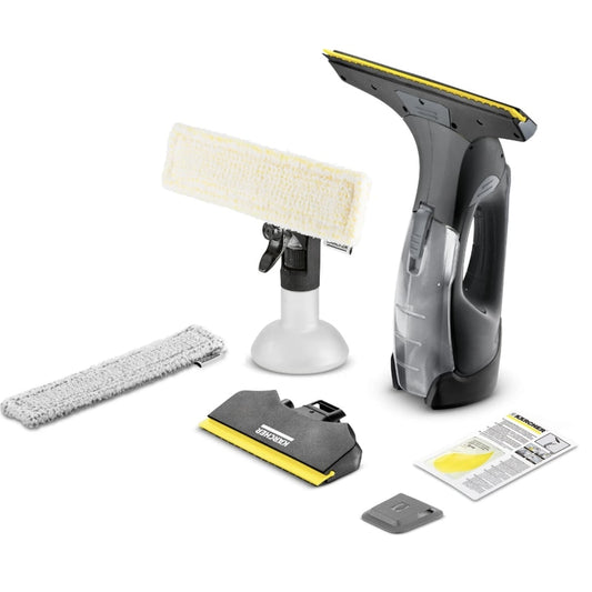 Aspirator geamuri Karcher, aspirare umeda, acumulator, 0.1 l, negru, acumulator 3 ore incarcare, 35 min functionare, compact, silentios, 10W, 230V, 1.2 kg, 12.5 x 28 x 32.5 cm