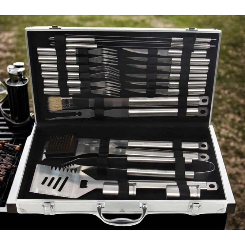 Accesorii pentru gratar premium Grunman, otel inoxidabil, set 24 buc