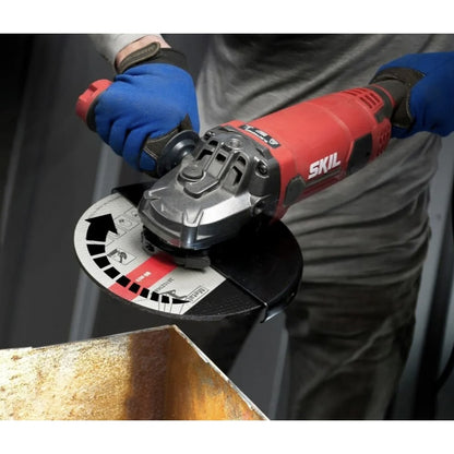 Polizor unghiular Skil, 2200 W, 6600 rpm, Diametru disc 230 mm, taiere, polizare si indepartare a ruginii, 56.8 cm lungime, Sistem de blocare, Aparatoare, Filet arbore: M14, 230 V, set de flanse