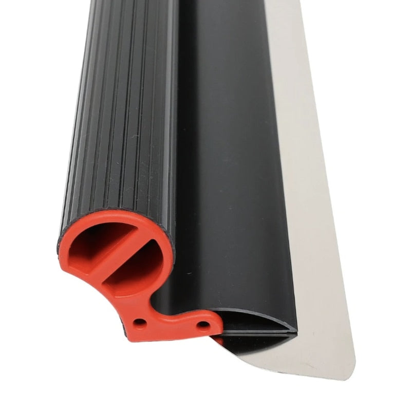 Gletiera Holzer, PVC, set 4 buc otel + maner adaptor PVC + maner telescopic 1.2 m + valiza, pentru finisarea tencuielii, netezirea precisa si uniforma a suprafetelor, fara zgarieturi si denivelari