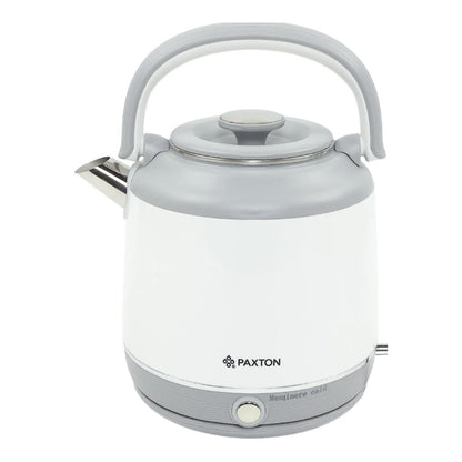 Fierbator apa electric, Paxton, 1800 W, 1.8 litri, baza rotativa de 360 grade, oprire automata, mentinere cald, maner ergonomic, marcaj nivel apa, indicator LED, alb gri, 1.2 kg, 25x19x29 cm, 230V