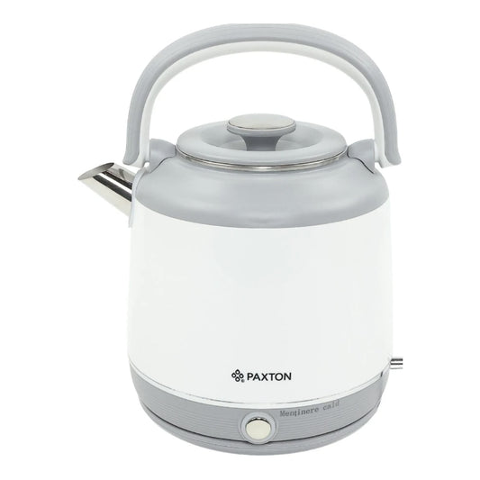 Fierbator apa electric, Paxton, 1800 W, 1.8 litri, baza rotativa de 360 grade, oprire automata, mentinere cald, maner ergonomic, marcaj nivel apa, indicator LED, alb gri, 1.2 kg, 25x19x29 cm, 230V