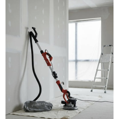 Slefuitor pentru pereti / masina de slefuit gips carton, Panzer, pliabil, 750 W, 1700 rpm, Dimensiuni hartie de slefuire Velcro 225 mm, cu iluminare LED, cu valiza si sac colector, 10 kg, 90 dB