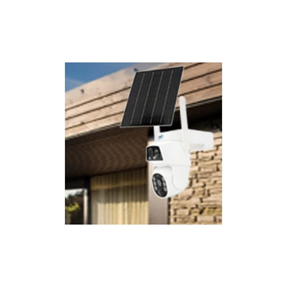 Camera de supraveghere smart, inteligenta PNI, 2MP si 2MP, Full HD, SIM 4G, IP66, panou solar 5.5 W, acumulator 8000 mAh, microfon, difuzor, Pan Tilt, alb, exterior