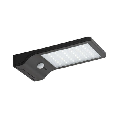 Lampa solara cu LED Hoff, 300 lm, lumina rece, cu senzor de miscare, negru, IP44, exterior, modern, 6500K, 20.000 ore autonomie