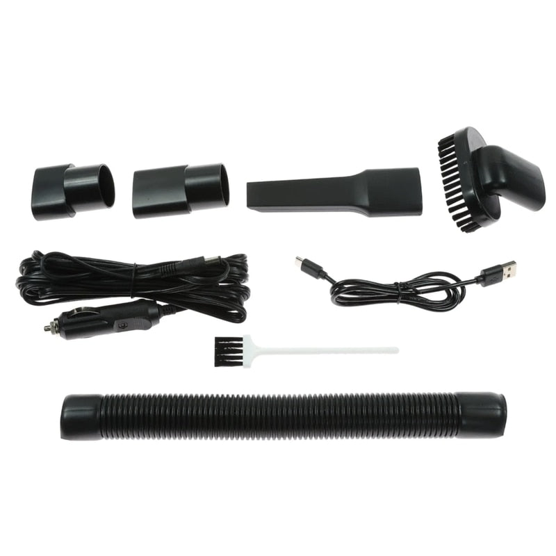 Aspirator de mana, Paxton, aspirare umeda si uscata, pentru uz casnic si auto, filtru HEPA, 0.45 l, acumulator, Li-ion 7.4 V 3600 mAh, lumina LED, 150 W, alb + negru, 0.58 kg, USBC, cablu masina