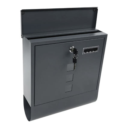 Cutie postala pentru interior sau exterior, Versay, tabla, antracit, 30.5 x 10 x 33.5 cm, Feronerie inclusa, inchidere prin cheie, tabla rigida pentru protectie, plus de eleganta