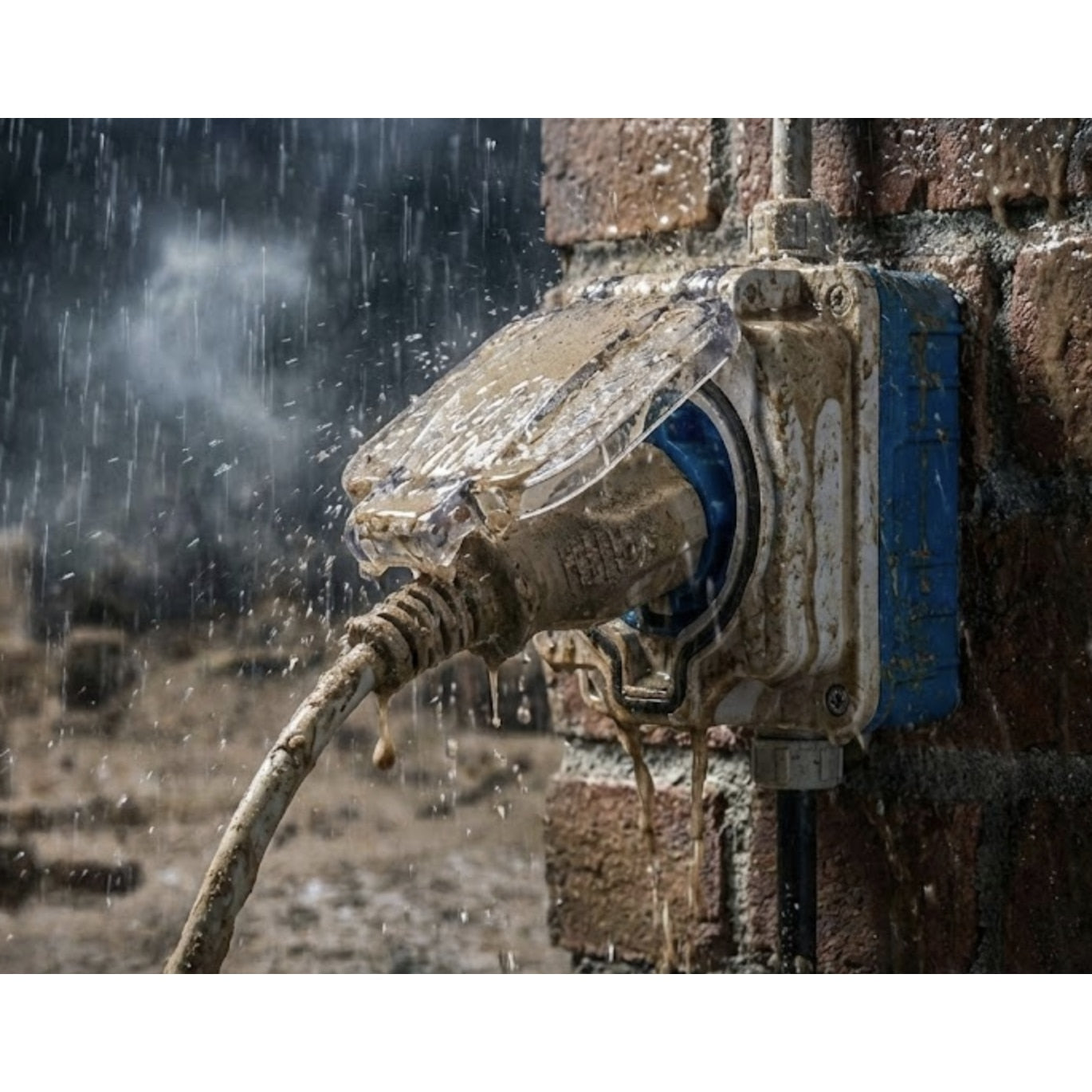 Priza simpla, aparent, cu capac, IP66, exterior, rezistent la ploaie, contact de protectie, material ignifugat, gri