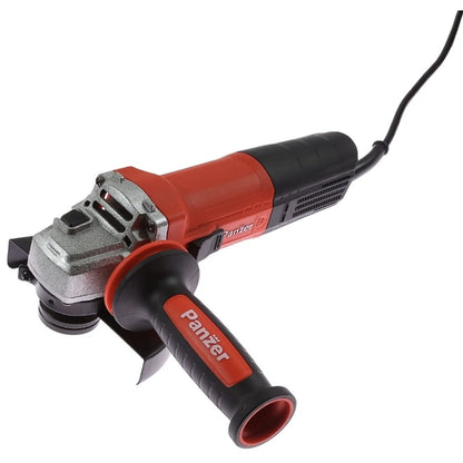Polizor unghiular Panzer, 850 W, 11000 rpm, pentru taiere si slefuire metal, lemn, diametru disc 125 mm, 220 V, aparatoare, cheie splinturi, maner auxiliar, M14, design ergonomic