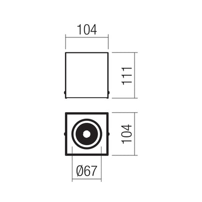 Spot LED aparent, 10 W, 1270 lm, lumina neutra, orientabil, alb mat, 220V, 11.1 cm inaltime, patrat