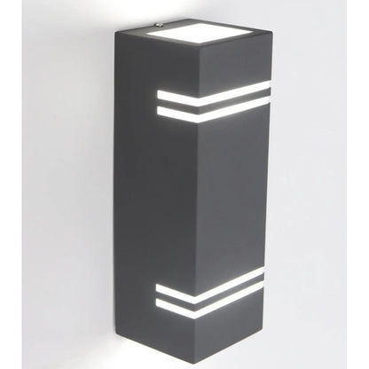 Aplica exterior Hepol, 2 x GU10, gri, modern, material otel, IP 54, 9 x 9 x 25 cm, 2 x 11 W max, protectie exterior, surse neincluse, 25000 ore
