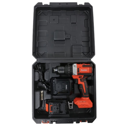 Masina de gaurit cu percutie, cu 1 acumulator 18 V, 2 Ah, Panzer, 1600 rpm, mandrina rapida, motor fara perii, cu valiza, 2 trepte de viteza, include 1 incarcator, 23 + 3 trepte ambreiaj