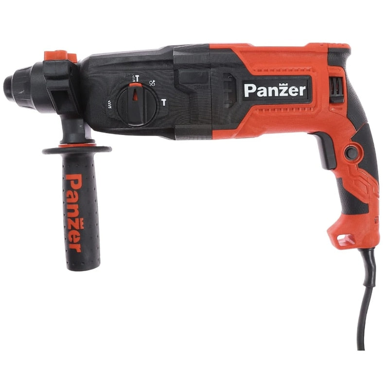 Ciocan rotopercutor Panzer, 800 W, cu cablu, 1250 rpm, SDS-plus, cu valiza si ochelari de protectie, pentru gaurire cu sau fara percutie, daltuire, Functionare stanga, dreapta, 105.3 dB, 3 J