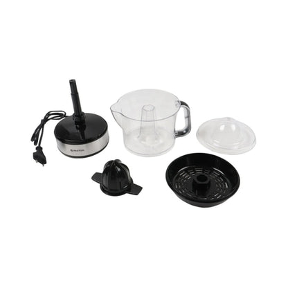 Storcator de citrice, Paxton, 40 W, 1 viteza, recipient suc 0.7 L, rotire bidirectionala, argintiu, cablu 0.8m, capac protectie, 0.65 kg
