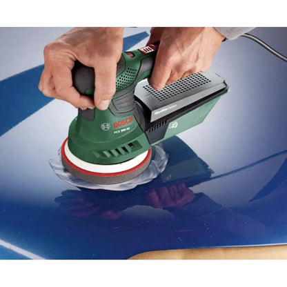 Slefuitor cu excentric, Bosch, 270 W, suprafete plate / curbate, din lemn, vopsite, lacuite si lustruite, precum si pentru gips, hartie abraziva, valiza din plastic, 24000 vibratii/ min, 230V