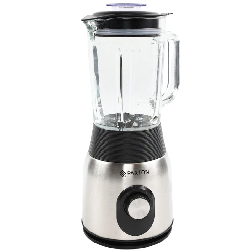Blender Paxton, 600 W, 2 trepte de viteza, 1.5 litri, maruntirea, blenduirea, functie Pulse, lame inox, argintiu, 23.000 rpm, argintiu, 18.6 x 19.9 x 41.1 cm, 3.3 kg, cablu 1 m, 230 V