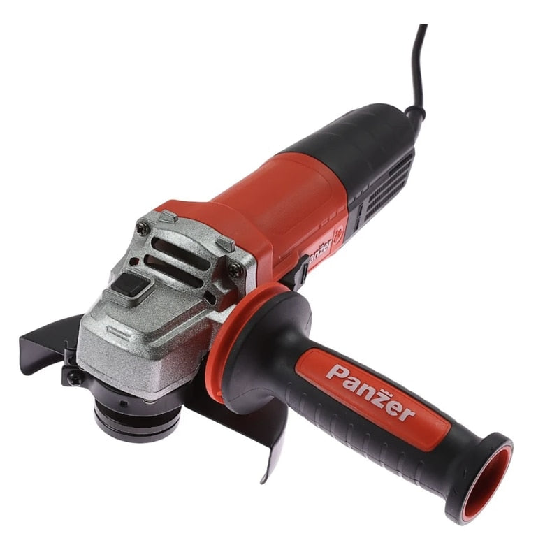 Polizor unghiular Panzer, 850 W, 11000 rpm, pentru taiere si slefuire metal, lemn, diametru disc 125 mm, 220 V, aparatoare, cheie splinturi, maner auxiliar, M14, design ergonomic