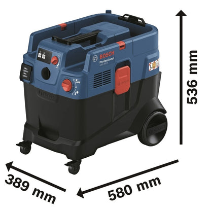 Aspirator profesional, aspirare uscata / umeda, Bosch Professional, 1200 W, IPX4, 80 l/s, include adaptor combinat PT, duza combinata, filtru principal, furtun 4m, 2 saci, tub curbat, 14 kg, 28 l