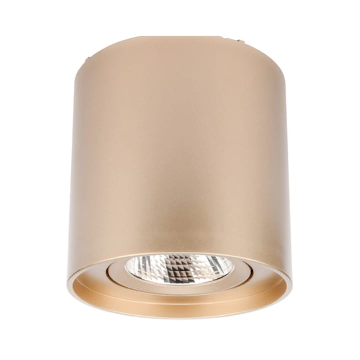 Spot LED aparent, 10 W, 1270 lm, lumina neutra, orientabil, auriu mat, 220V, 11.1 cm inaltime, rotund
