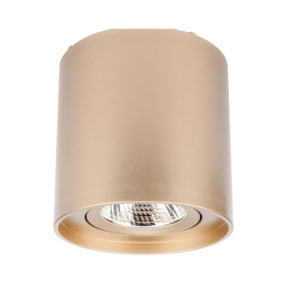 Spot LED aparent, 10 W, 1270 lm, lumina neutra, orientabil, auriu mat, 220V, 11.1 cm inaltime, rotund