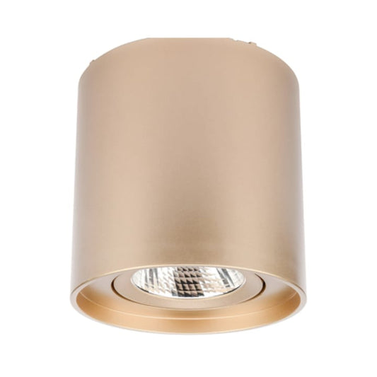 Spot LED aparent, 10 W, 1270 lm, lumina neutra, orientabil, auriu mat, 220V, 11.1 cm inaltime, rotund