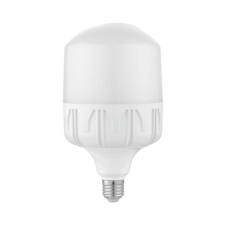 Bec LED Hoff tubular, E27, 38 W, 3452 lm, lumina rece, 6500 K, viata medie 25.000 de ore, echivalentul a 200 W, distributie larga a luminii 210 grade, 230 V, temperatura -20 ~ +50 °C, 207 × 120 mm