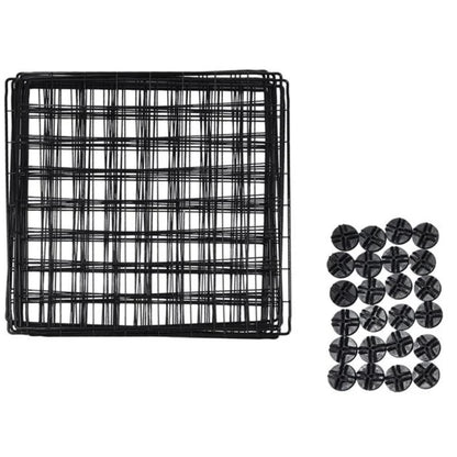 Tarc modular pentru animale mici si medii: iepuri, hamsteri, porcusori, pui, pisici, caini, 12 panouri 35 x 35 cm, constructie personalizata, interior, exterior, montaj rapid, metal, negru, NETERRA