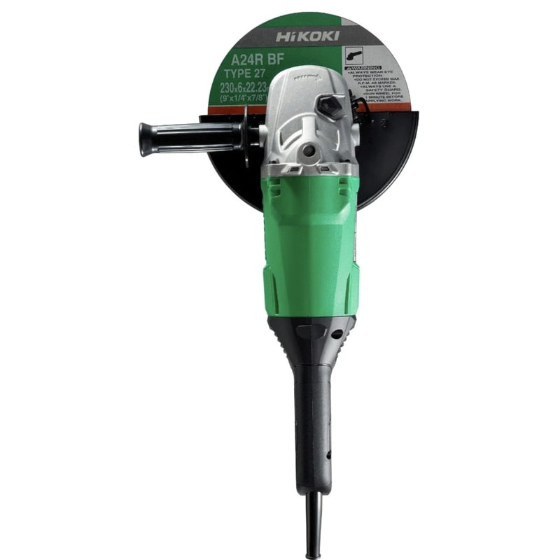 Polizor unghiular Hikoki, 2000 W, 6600 rpm, diametru disc 23 cm, lungime de 47 cm, aparatoare disc, maner lateral. Sistem de blocare, 230V