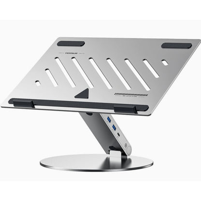 Suport laptop ergonomic NETERRA, reglabil pe înălțime, aluminiu, portabil, gri, compatibil până la 17.3 inch