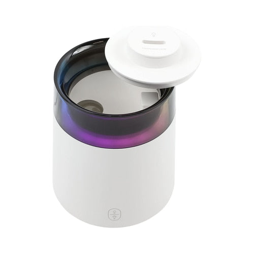 Difuzor aromaterapie ultrasonic H10, alb, 0.15 litri, lumina ambientala, 220V, 400 g, indicator LED, recomandata: dormitor, living, birou, oprire automat