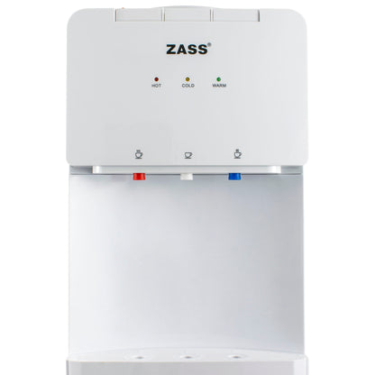 Dozator apa de podea cu compresor Zass ZWD 17 CNS, Putere incalzire 550W, putere racire 90W, compatibil cu bidoane de apa 11 l si 19 l, Silentios 36 dB, Culoare Alb