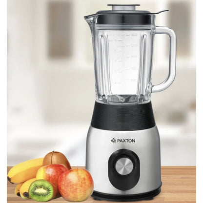 Blender Paxton, 600 W, 2 trepte de viteza, 1.5 litri, maruntirea, blenduirea, functie Pulse, lame inox, argintiu, 23.000 rpm, argintiu, 18.6 x 19.9 x 41.1 cm, 3.3 kg, cablu 1 m, 230 V