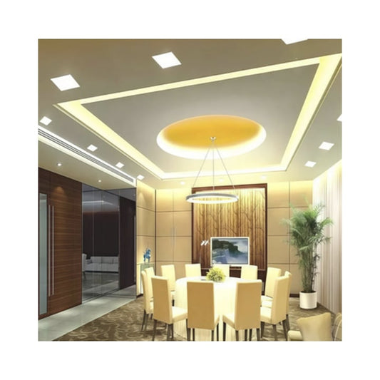 Spot LED incastrat Hoff, 12 W, 1380 lm, patrat, lumina neutra, 4000K, alb, latura de 14.5 cm 20.000 ore dura viata medie, 220V
