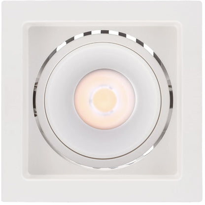 Spot incastrat, alb, 12W, 1100 lm, lumina neutra, 4000K, patrat, IP 20, adancime 6.7 cm, latura 8.4 cm, 20.000 ore, usor de montat, 220V