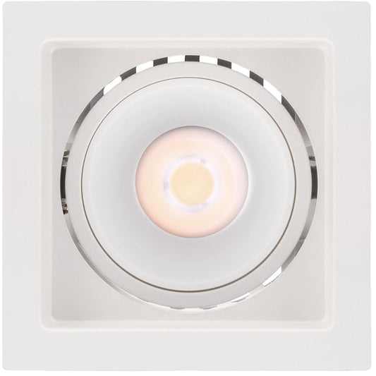 Spot incastrat, alb, 12W, 1100 lm, lumina neutra, 4000K, patrat, IP 20, adancime 6.7 cm, latura 8.4 cm, 20.000 ore, usor de montat, 220V