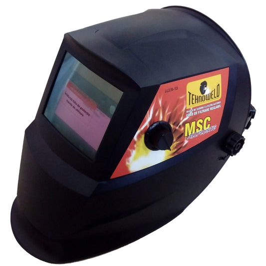 Masca sudura automata Tehnoweld, reglabil DIN 9-13, filtrare LCD, alimentare solara + baterie, protectie fata