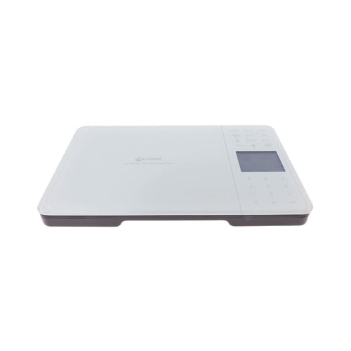 Cantar de bucatarie, Kadda, capacitate 5 kg, digital, ecran LCD, suprafata sticla securizata, functie Tara, memorare valori nutritionale, semnalizare supraincarcare, alb, grame lb, oz