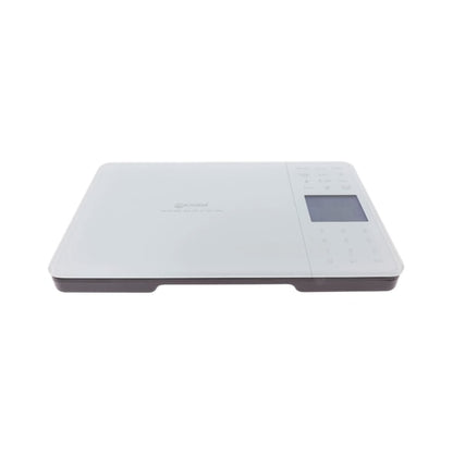 Cantar de bucatarie, Kadda, capacitate 5 kg, digital, ecran LCD, suprafata sticla securizata, functie Tara, memorare valori nutritionale, semnalizare supraincarcare, alb, grame lb, oz