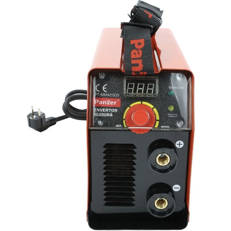 Invertor sudura MMA, Panzer, 4 mm diametru, protectie IP21S, putere absorbita 2.95 kW, alimentare 230 V, tensiune mers in gol 25 V, curent sudare 20 - 200 A, compact, pentru constructii metalice