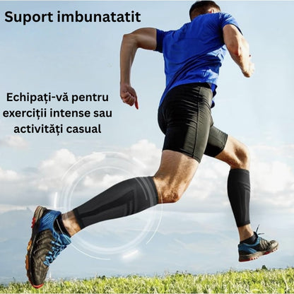 Manson compresiv pentru gamba, sustine musculatura, reduce oboseala, accelereaza recuperarea, din elastic, pentru alergare, fitness, ciclism, recuperare medicala, calatorii, NETERRA