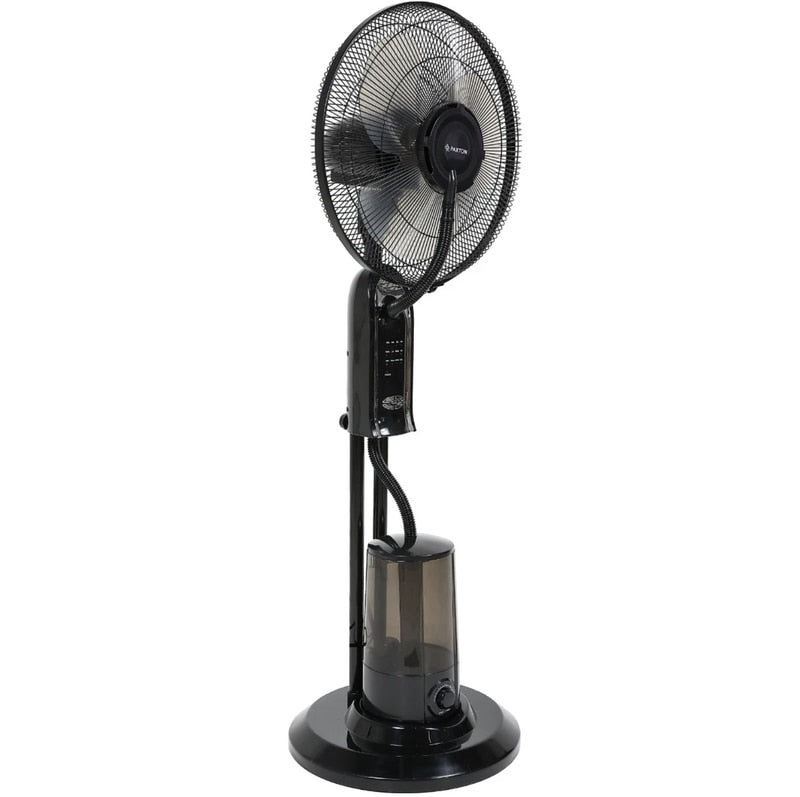 Ventilator cu umidificator Paxton, 75 W, 3 viteze, diametru 43 cm, rezervor apa 3.2 litri, oscilatie, timer, ultrasunete, negru, telecomanda, cu pulverizare apa, 125 cm inaltime, 1.65 m cablu, 7 kg