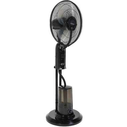 Ventilator cu umidificator Paxton, 75 W, 3 viteze, diametru 43 cm, rezervor apa 3.2 litri, oscilatie, timer, ultrasunete, negru, telecomanda, cu pulverizare apa, 125 cm inaltime, 1.65 m cablu, 7 kg