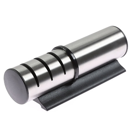 Dispozitiv pentru ascutit cutite, prelungeste durata de folosire, 3 sloturi: brut, mediu si fin, repetitie de 3-5 ori, 18.1 x 6.8 x 4.8 cm, 0.21 kg, inox si ceramica, argintiu, pentru orice bucatarie