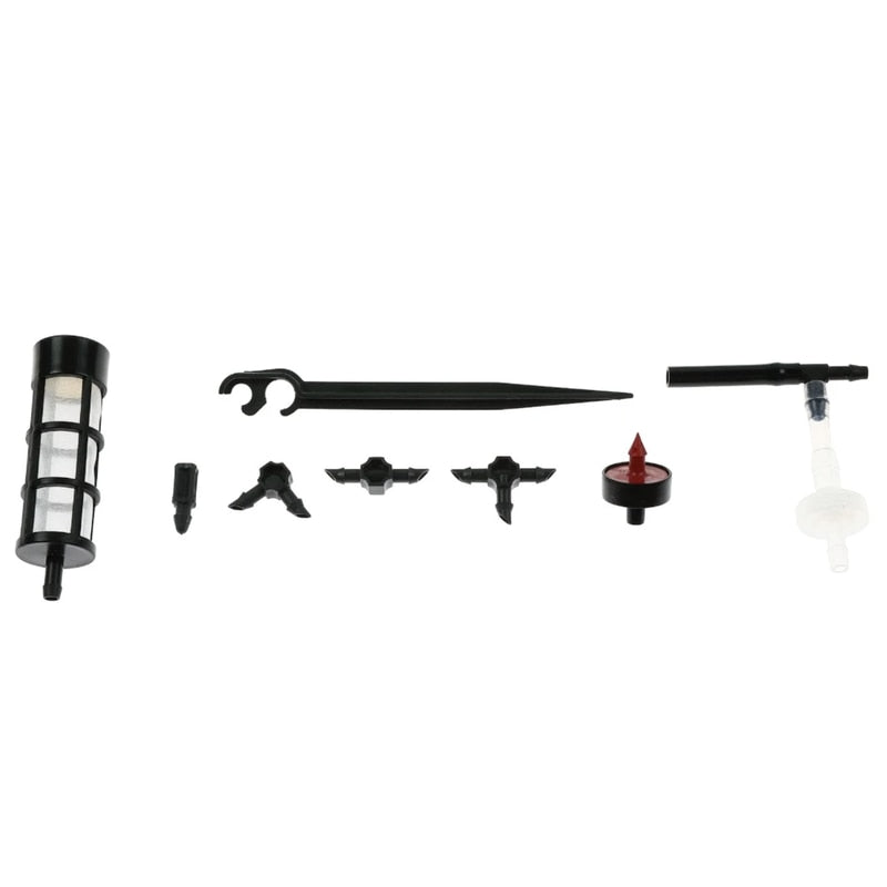 Kit pentru irigatii prin picurare GF Aquatime, cu programator solar, furtun + accesorii, plastic, furtun 4 x 6 mm, 20 picuratoare, 2 l/h, rola 20 m, set, irigarea eficienta, ecologica a 20 ghivece