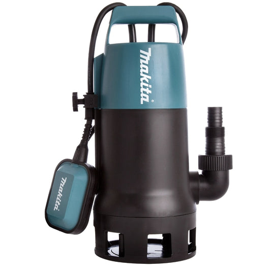 Pompa submersibila pentru apa murdara Makita, cu plutitor, 1100 W, 14.4 mc/h, H max. 10 m, IPX8, 16 x 17 x 38 cm, izolare B, 1 bar, 2800 rot / min, 14.4 mc / h, racord: universal 1, 1 1/2, 1 1/4