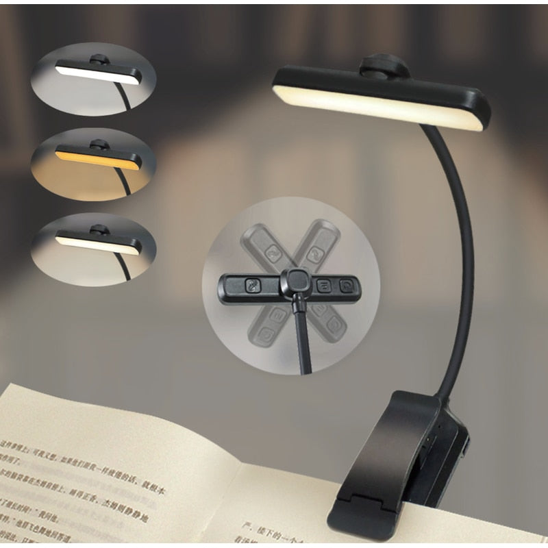 Lampa de Carte, Clips pentru Fixare, Brat flexibil 360 grade, Lumina 24 LED uri, acumulator 1000 mAh, Negru, copii, adulti, lumina focusata citit, nu deranjeaza, 24-80 ore functionare, brand NETERRA