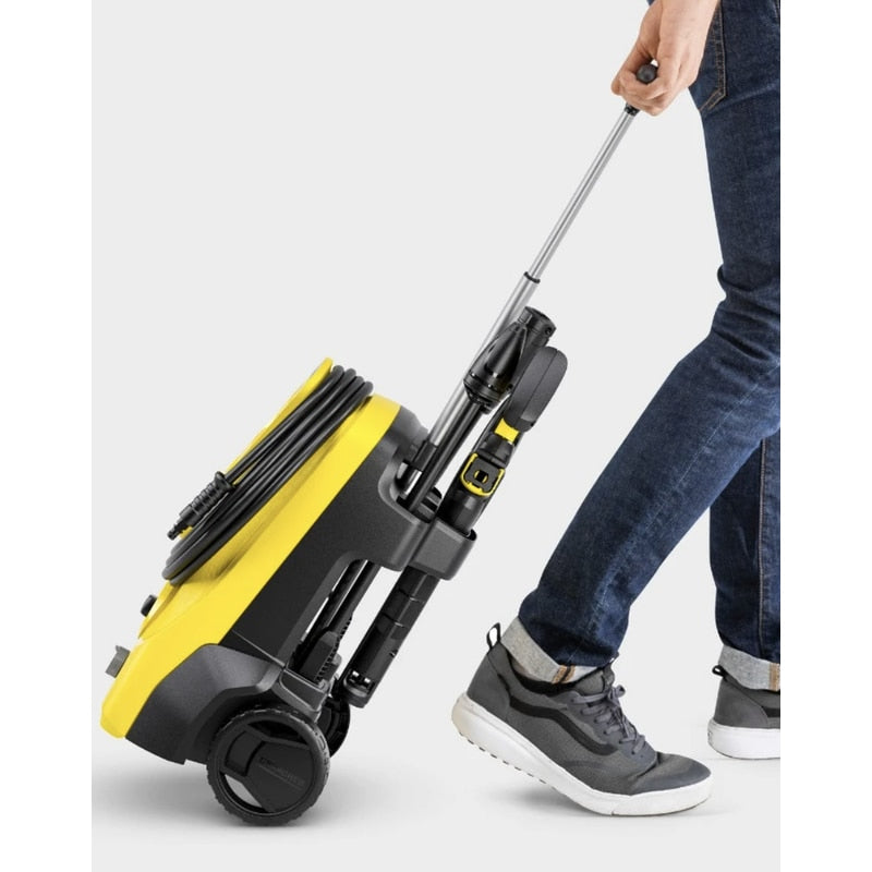 Aparat de spalat cu presiune, Karcher, 1800 W, 30 mc/h, 130 Bar max, 420 l/h max, 40 grade max, maner telescopic, furtun aspirare detergent, IPX5, 6.3 kg, 230V, mobil pe roti, accesorii incluse