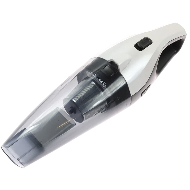 Aspirator de mana, Paxton, aspirare umeda si uscata, pentru uz casnic si auto, filtru HEPA, 0.45 l, acumulator, Li-ion 7.4 V 3600 mAh, lumina LED, 150 W, alb + negru, 0.58 kg, USBC, cablu masina
